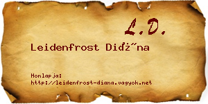 Leidenfrost Diána névjegykártya